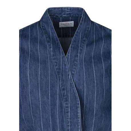 Surchemise à rayures en coton bleue unie avec une coupe droite - Image 3
