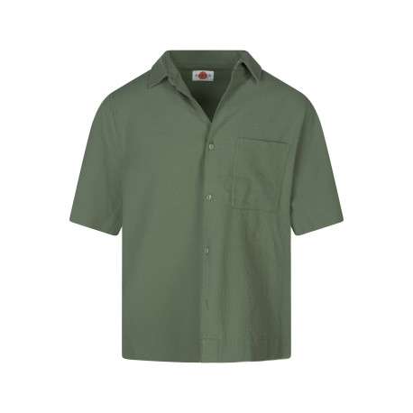 Chemise en coton kaki unie avec une coupe droite et d'un col chemise