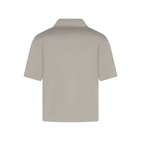 Chemise en coton écrue unie avec une coupe droite et d'un col chemise - Image 2