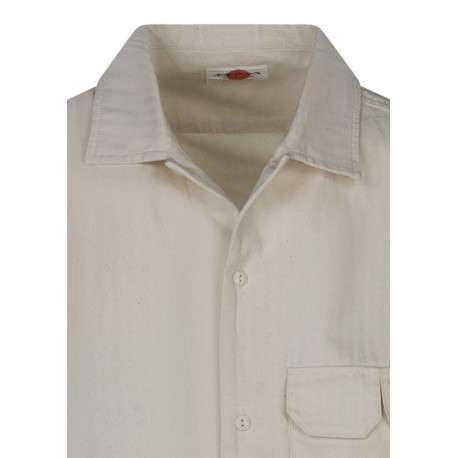 Chemise en coton écrue unie avec une coupe droite et d'un col chemise - Image 3
