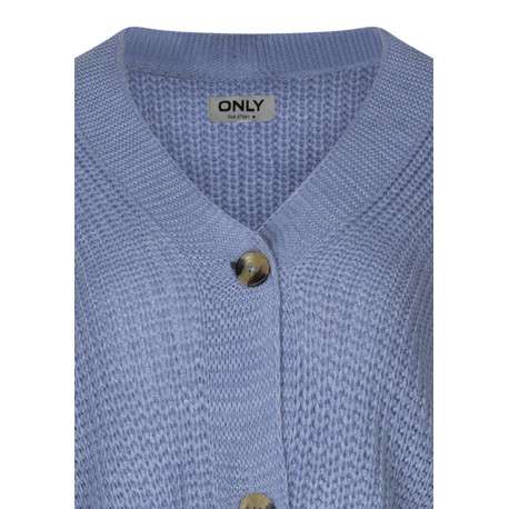 Gilet ciel uni pourvu de manches longues et d'une coupe large - Image 3