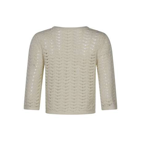 Pull beige uni pourvu d'une coupe droite et de manches longues - Image 2