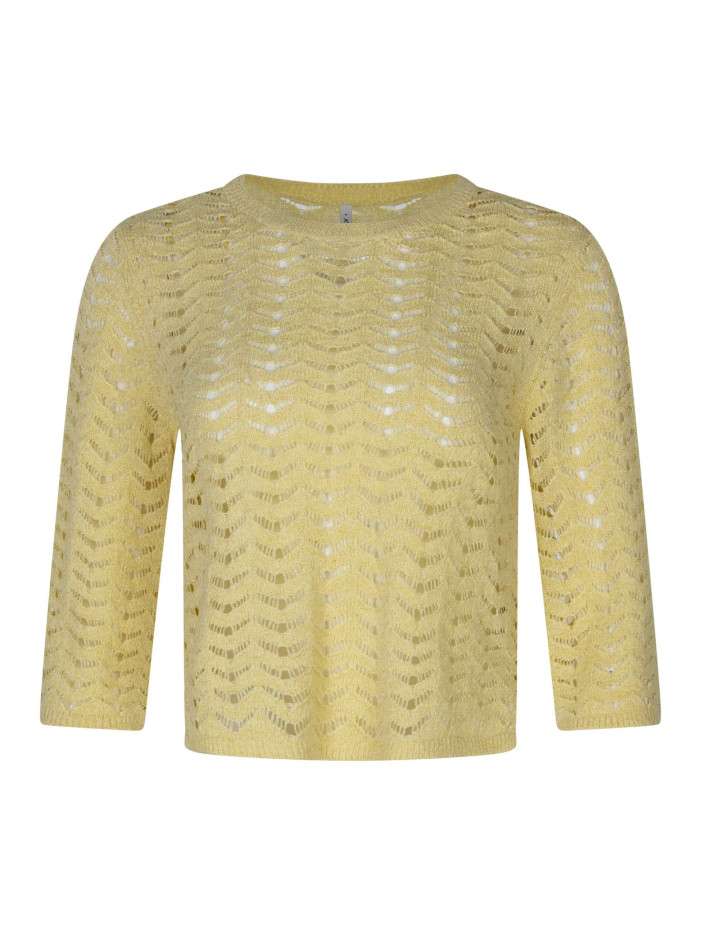Pull jaune uni pourvu d'une...