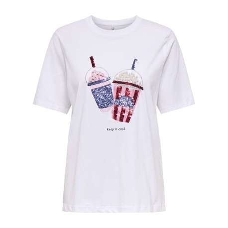 T-shirt en coton biologique blanc uni pourvu d'une coupe droite