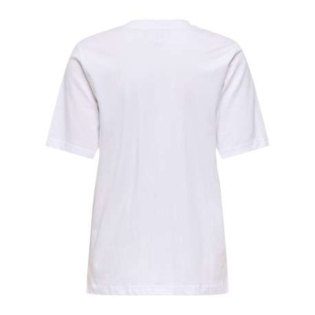 T-shirt en coton biologique blanc uni pourvu d'une coupe droite - Image 2