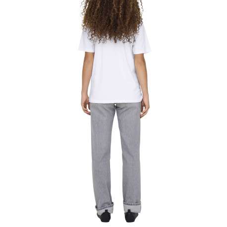 T-shirt en coton biologique blanc uni pourvu d'une coupe droite - Image 4