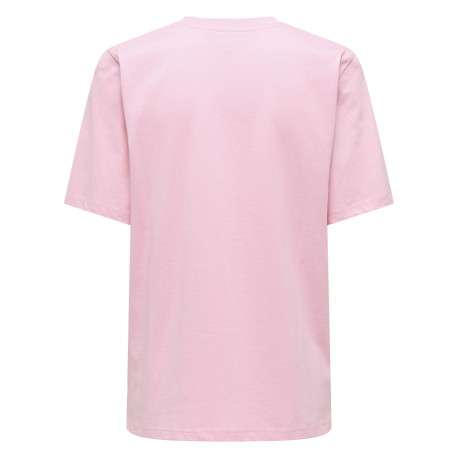 T-shirt en coton biologique rose uni pourvu d'une coupe droite - Image 2
