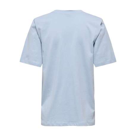 T-shirt en coton biologique ciel uni pourvu d'une coupe droite - Image 2