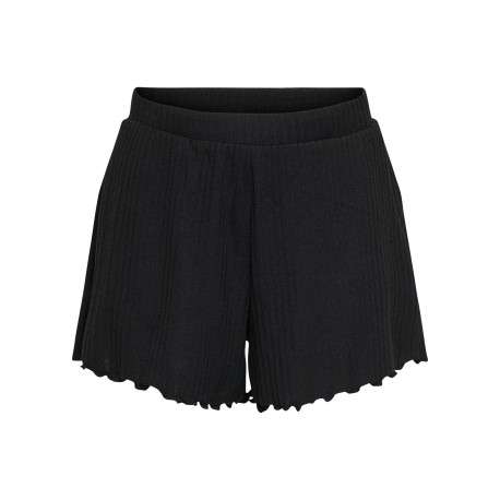Short chino noir uni pourvu d'une taille intermédiaire et d'une coupe fluide