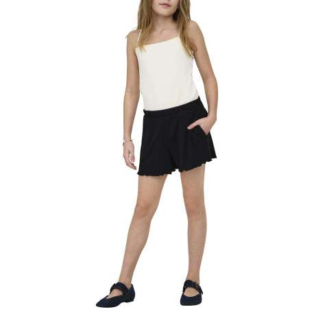 Short chino noir uni pourvu d'une taille intermédiaire et d'une coupe fluide - Image 3