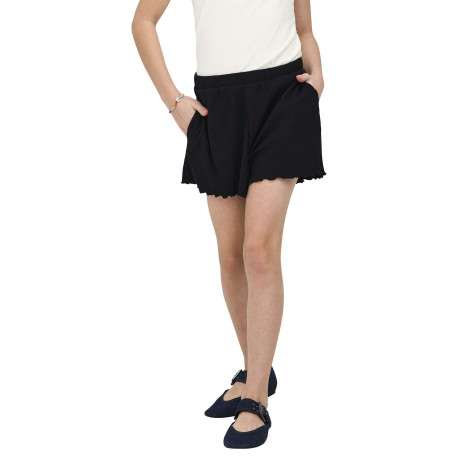 Short chino noir uni pourvu d'une taille intermédiaire et d'une coupe fluide - Image 5