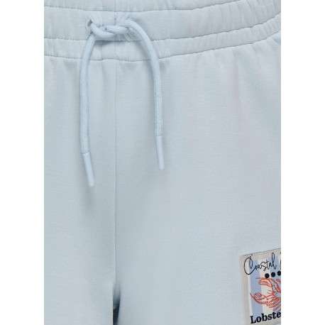 Short jogging ciel uni pourvu d'une coupe droite et d'une taille élastiquée - Image 4