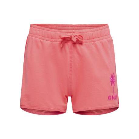 Short jogging en coton biologique corail uni pourvu d'une coupe droite