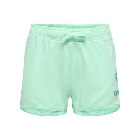 Short jogging en coton biologique vert d'eau uni pourvu d'une coupe droite