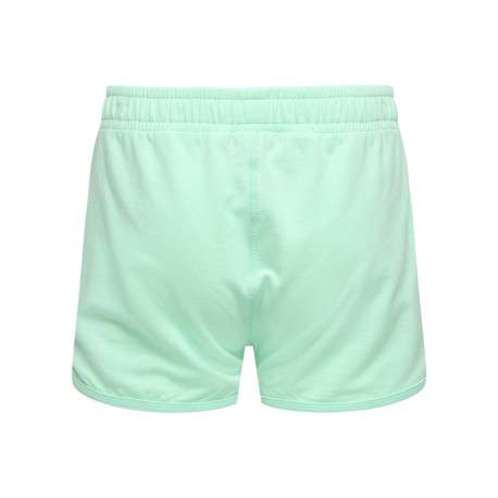 Short jogging en coton biologique vert d'eau uni pourvu d'une coupe droite - Image 2