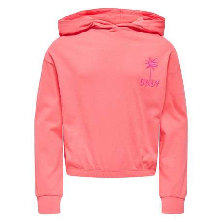Sweat en coton biologique corail uni pourvu de manches longues