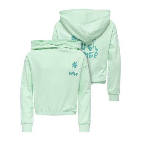 Sweat en coton biologique vert d'eau uni pourvu de manches longues - Image 3