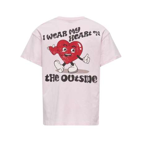 T-shirt en coton biologique rose uni pourvu d'un col rond et d'une coupe droite - Image 2