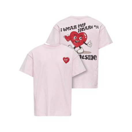 T-shirt en coton biologique rose uni pourvu d'un col rond et d'une coupe droite - Image 3