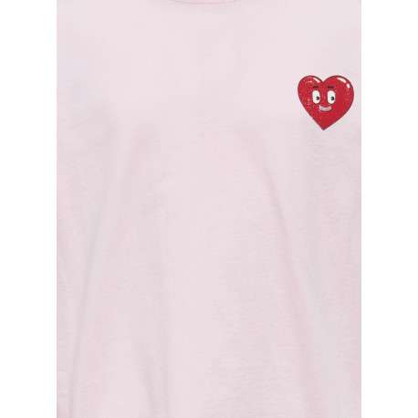 T-shirt en coton biologique rose uni pourvu d'un col rond et d'une coupe droite - Image 4
