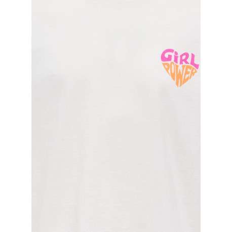 T-shirt en coton biologique blanc uni pourvu d'un imprimé sur le coeur - Image 3