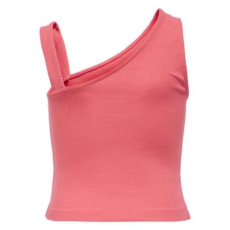 Top en coton biologique corail uni pourvu d'une coupe asymétrique - Image 2