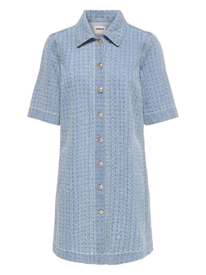 Robe courte en coton stone...