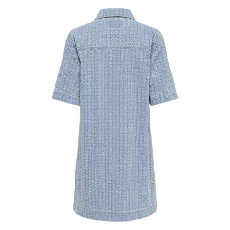 Robe courte en coton stone à motifs pourvue d'un col chemise - Image 2
