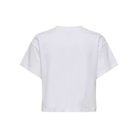 T-shirt en coton biologique blanc uni avec des coquillages brodés - Image 2