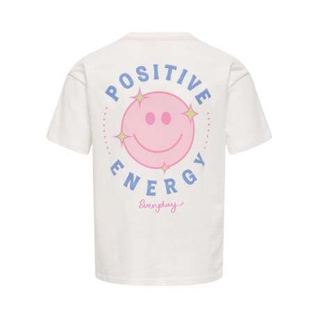T-shirt en coton biologique blanc uni pourvu d'un imprimé glace - Image 2