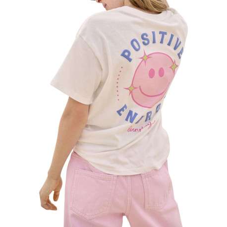 T-shirt en coton biologique blanc uni pourvu d'un imprimé glace - Image 3