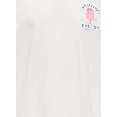 T-shirt en coton biologique blanc uni pourvu d'un imprimé glace - Image 5