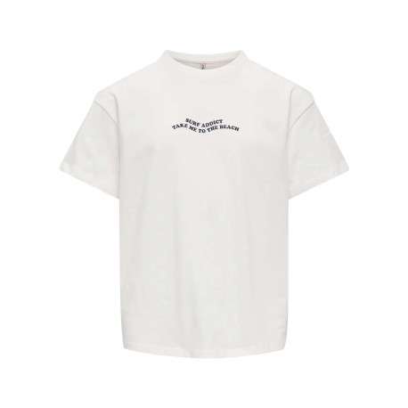 T-shirt en coton biologique blanc uni avec un imprimé citron