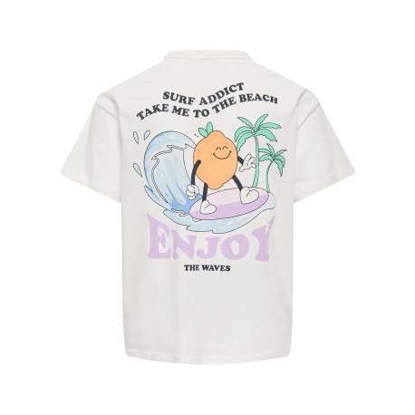 T-shirt en coton biologique blanc uni avec un imprimé citron - Image 2