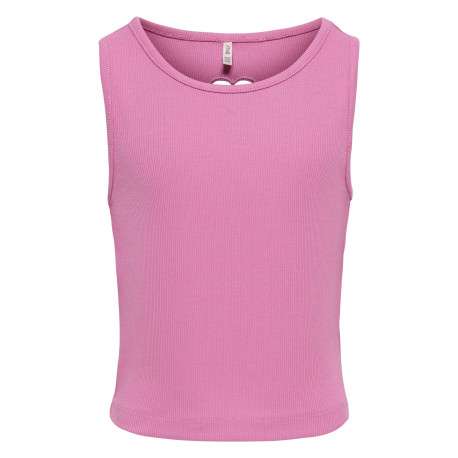Débardeur en coton biologique rose uni pourvu d'une coupe ajustée