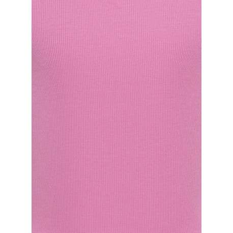 Débardeur en coton biologique rose uni pourvu d'une coupe ajustée - Image 3