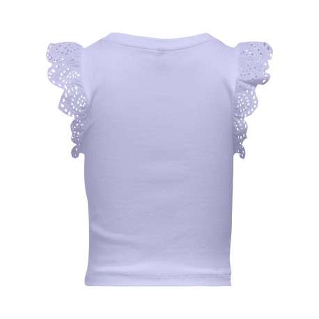 Top en coton biologique lilas uni pourvu d'une coupe ajustée - Image 2