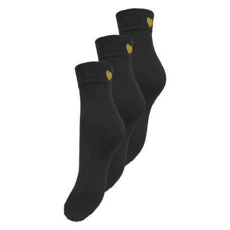 Lot de trois paires de chaussettes noires unies tailles hautes - Image 2