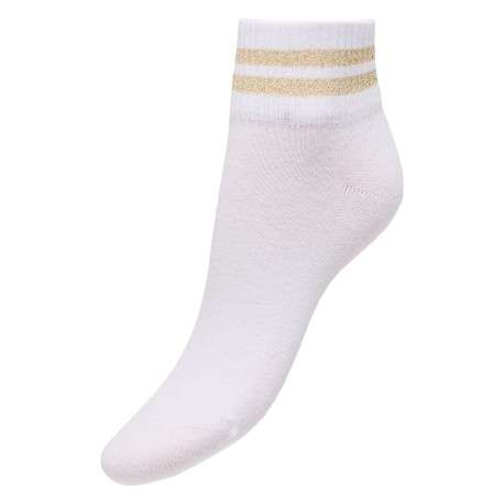 Chaussettes basses blanches unies pourvues de doubles rayures