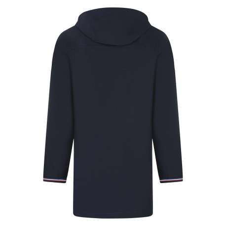 Parka marine unie avec une coupe droite un col à capuche et un zip - Image 2