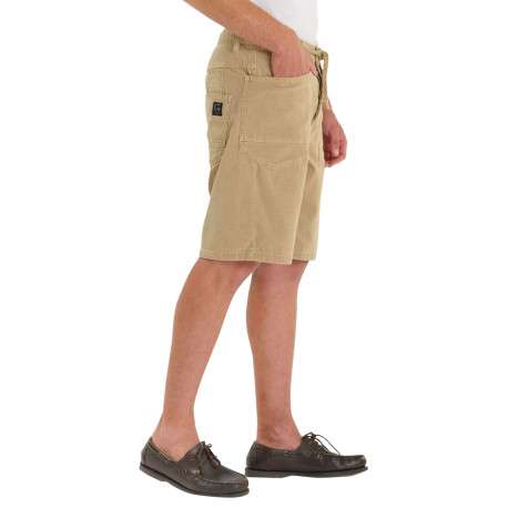 Short chino en coton beige uni avec une coupe droite muni d'un bouton - Image 5