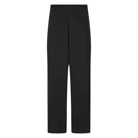 Pantalon noir uni avec une coupe bootcut et une ceinture à la taille - Image 2