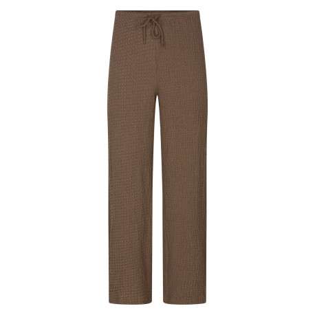 Pantalon marron uni pourvu d'une coupe bootcut et d'une taille haute