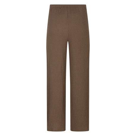 Pantalon marron uni pourvu d'une coupe bootcut et d'une taille haute - Image 2