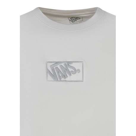 T-shirt en coton écru uni avec une coupe droite et un col rond - Image 3