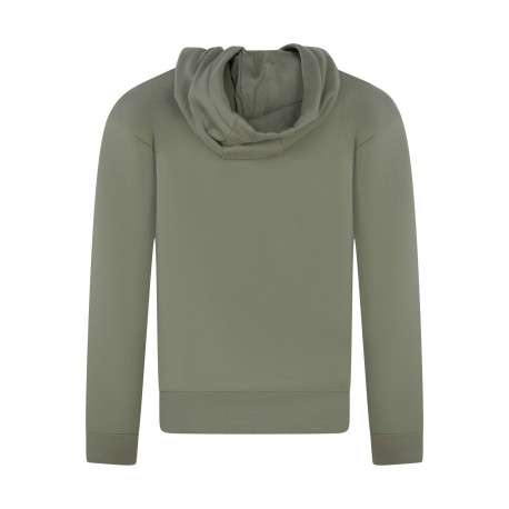 Sweat à capuche en coton mélangé kaki uni avec une coupe droite - Image 2