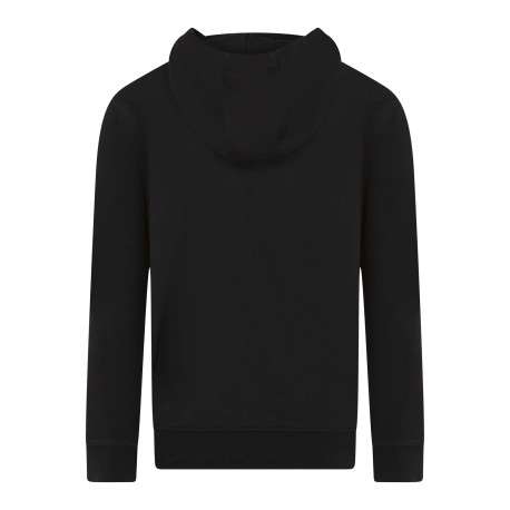 Sweat à capuche en coton mélangé noir uni avec une coupe droite - Image 2