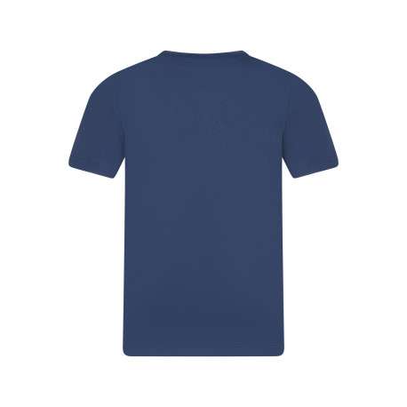 T-shirt en coton bleu à imprimé avec une coupe droite et un col rond - Image 2