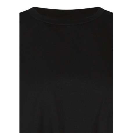 T-shirt en coton noir uni pourvu d'un col rond et d'une coupe droite - Image 3