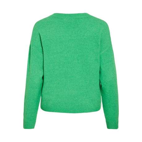 Pull vert uni avec une coupe droite et des manches longues - Image 2
